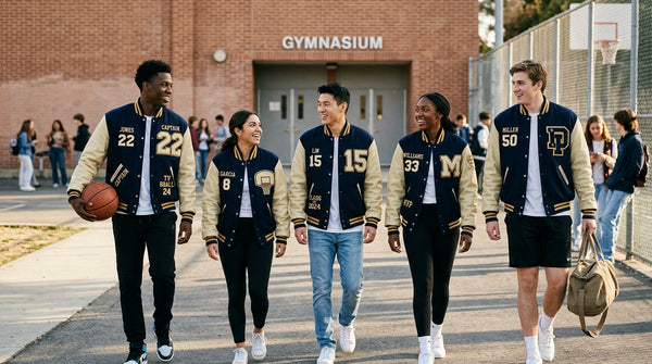 Custom Basketball Letterman Jackets: Team Colors, Player Numbers, Patches & Bulk Orders