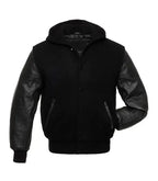 Black Hooded Varsity Jacket True Varsity