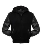 Black Hooded Varsity Jacket True Varsity