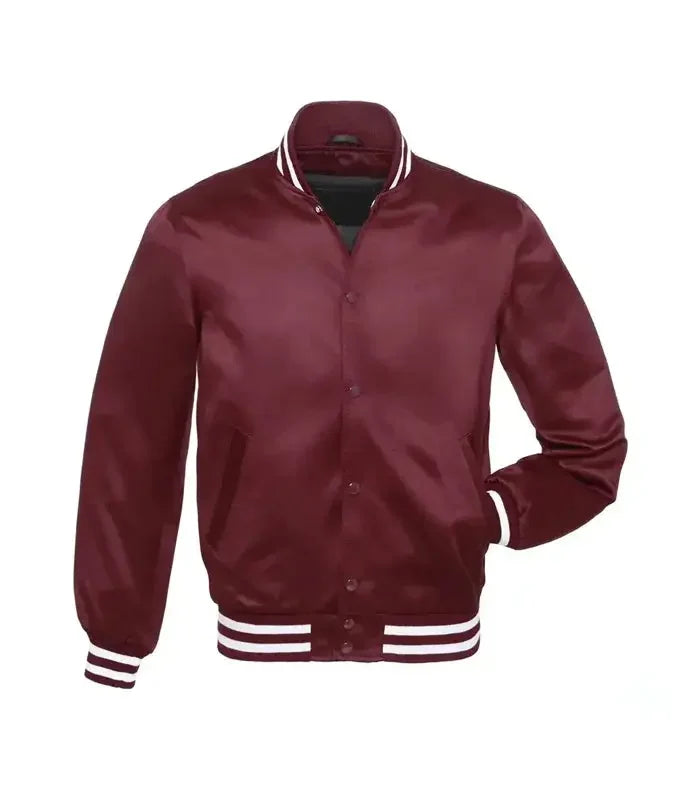 Maroon Satin Jacket True Varsity