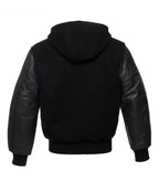 Black Hooded Varsity Jacket True Varsity