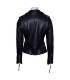 Back view of Women's's Brando Black Leather Biker Jacket