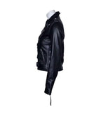 Detail view of Women's's Brando Black Leather Biker Jacket
