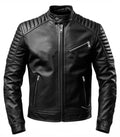 Front view of Black Slim Fit Leather Jacket