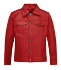 Front view of Red Thunder Leather Trucker Jacket