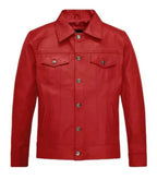 Front view of Red Thunder Leather Trucker Jacket
