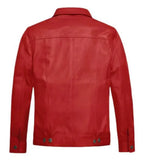 Back view of Red Thunder Leather Trucker Jacket