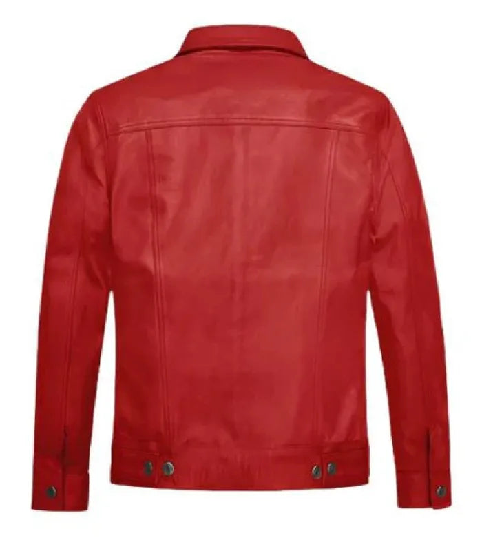 Back view of Red Thunder Leather Trucker Jacket