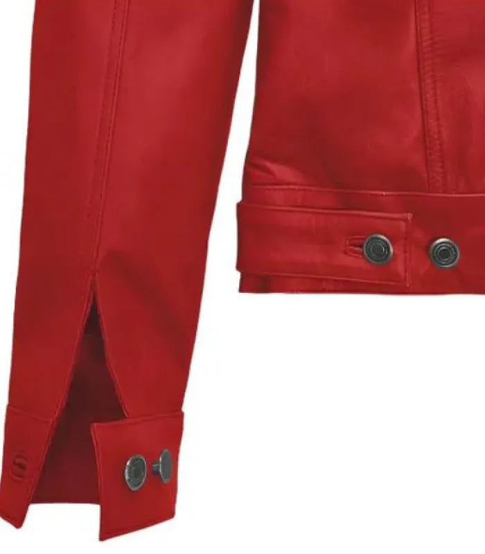 Side view of Red Thunder Leather Trucker Jacket