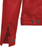 Side view of Red Thunder Leather Trucker Jacket