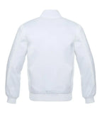 Back view of White Satin Varsity Jacket
