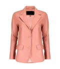 Front view of Women's's Pink Leather Blazer