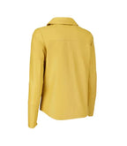 Side view of Yellow Shirt-Style Leather Jacket