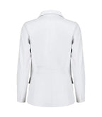 Back view of Women's's White Leather Blazer